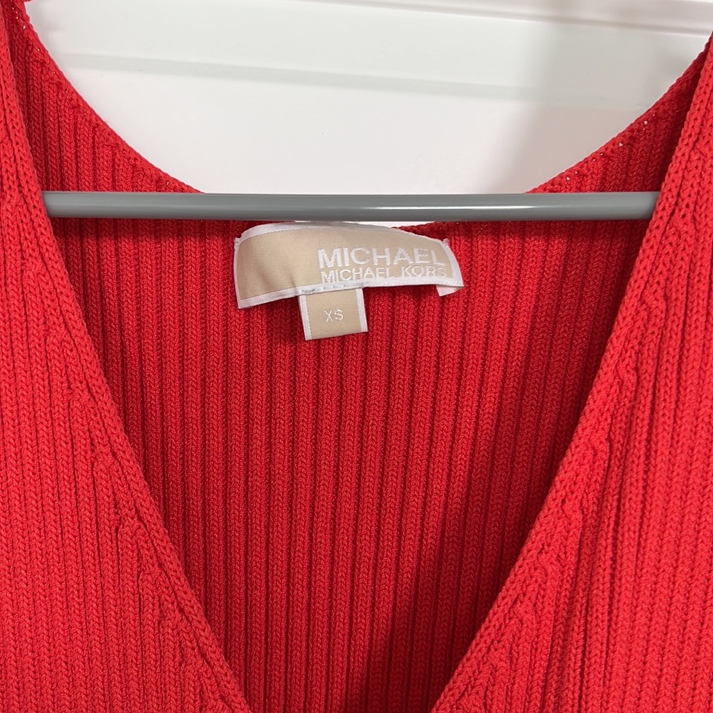 Michael Kors Coral Ribbed Bodycon Dress XS - Picture 3 of 4